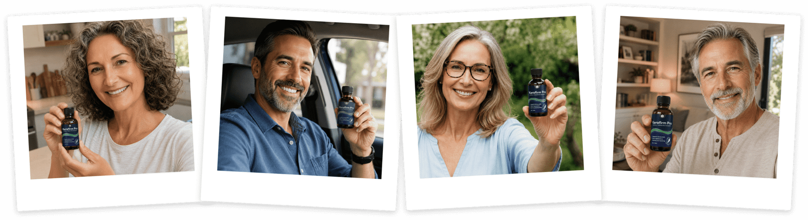Real Kerafirm Pro customers holding their bottles